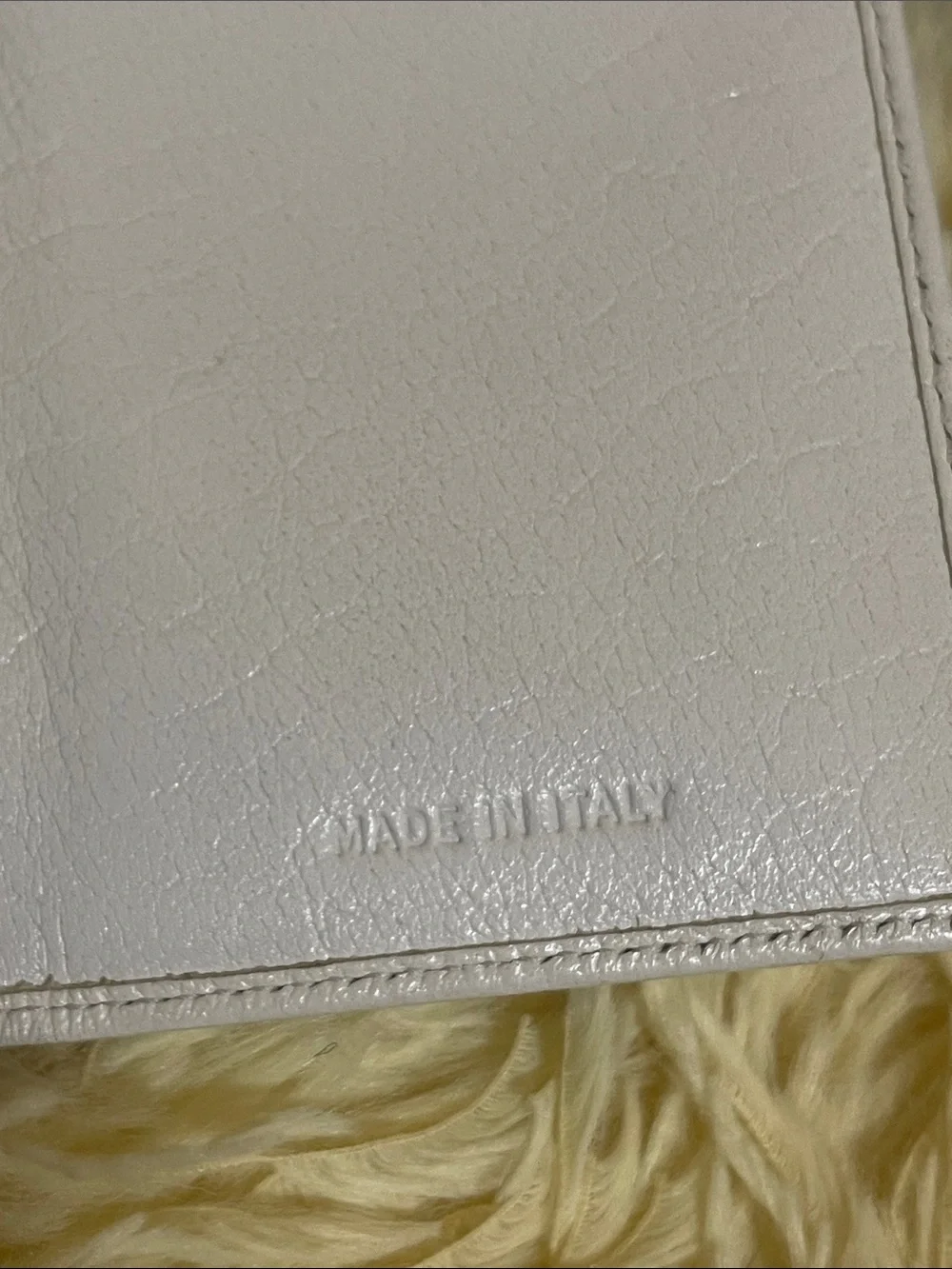 Authentic Vintage Prada Bianco Leather Flap Wallet with Silver Hardware